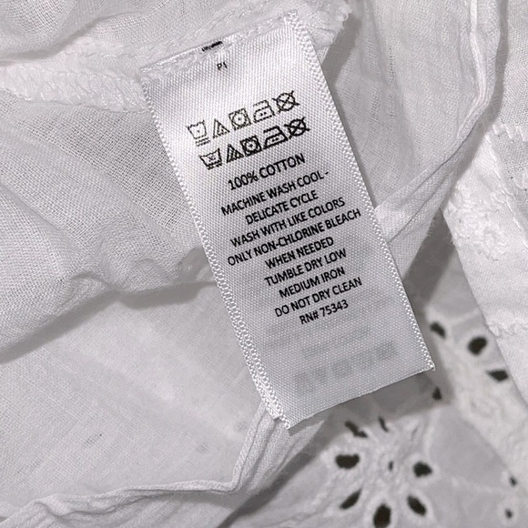 Lucky Brand Cotton Eyelet Tiered Sun Dress in White - size Small - NWT - Picture 10 of 10